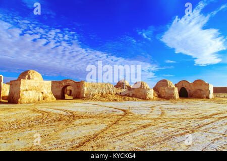 Décoration Star Wars en désert du Sahara, la Tunisie, l'Afrique du Nord. Banque D'Images