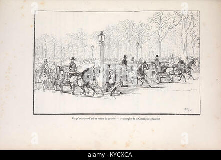 Image tirée d'une publication parisienne représentant un cheval dans un contexte historique, apparaissant en page 77, reflétant la représentation des chevaux dans l'art et la culture urbaine françaises. Banque D'Images