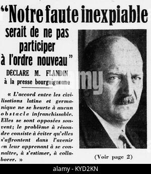 Pierre-Étienne Flandin (12 avril 1889 - 13 juin 1958) est un homme politique français qui a été premier ministre de la France de 1934 à 1935 et ministre au début du régime de Vichy en 1940. britannica.com+1 Banque D'Images