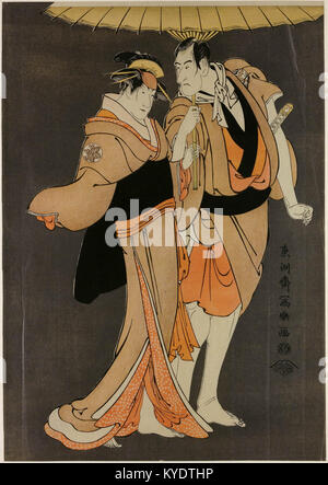 Tōshūsai Sharaku Ichikawa (1794) comme Chūbei Komazō III Kameya et Nakayama Tomisaburō comme Umegawa (rognée) Banque D'Images