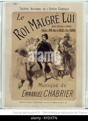 Théâtre national de l'Opéra-Comique. Le Roi malgré lui. Musique de Emmanuel Chabrier. Affiche Jules Chéret Banque D'Images