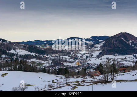 Oberstaufen : ville Oberstaufen, vue de Höfen, Schwaben, Allgäu, souabe, Bayern, Bavière, Allemagne Banque D'Images