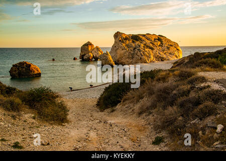 Rocher d'Aphrodite, Chypre Banque D'Images