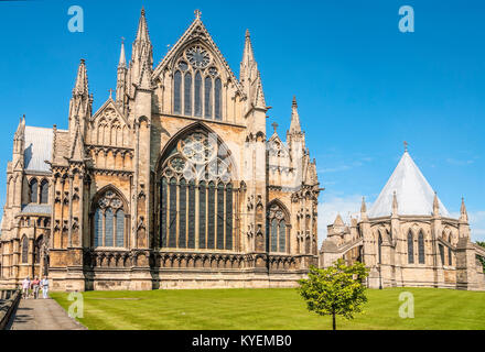 La cathédrale de Lincoln, dans la vieille ville, est une cathédrale anglicane historique de Lincoln, en Angleterre Banque D'Images