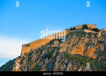 Fortress of Palamidi, un fort Vénitien à la ville de Nauplie, Péloponnèse, Grèce. Banque D'Images