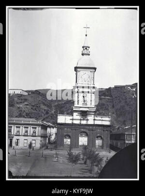 Valparaíso, Eglise de San Agustin en la plaza Orrego (Pza. Victoria) - Eugene Manoury - 1860 Banque D'Images