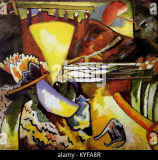 Improvisation 11 de Vassily Kandinsky (1910) est une peinture expressionniste abstraite explorant la couleur, la forme et l'émotion, illustrant les techniques de l'art moderniste du début du XXe siècle. Banque D'Images