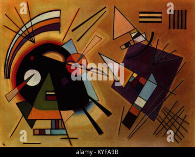 Le tableau de 1923 de Vassily Kandinsky « Black & Violet » est une œuvre d'art abstraite reflétant l'exploration de la couleur, de la forme et de la composition par l'artiste au début du XXe siècle. Banque D'Images