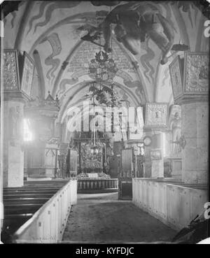 Une photographie de Brahekyrkan sur l'île de Visingsö, Suède. Construite au XVIIe siècle sous le comte Per Brahe le jeune, l'église est connue pour son extérieur blanchi à la chaux, son intérieur baroque et son importance historique pour la région. Banque D'Images