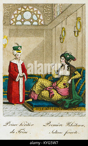 Le Prince héritier du trône Première Khâtoun, Sultane favorite - Castellan Antoine-laurent - 1812 Banque D'Images