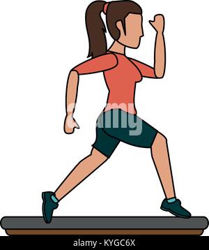 Woman running cartoon Illustration de Vecteur