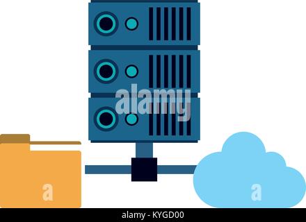 Les technologies de cloud et serveurs Illustration de Vecteur