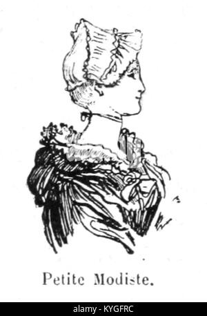 Illustration de Robida tirée de "Mesdames nos aïeules", publiée en 1891, présentant la mode européenne historique à travers dix siècles. Banque D'Images