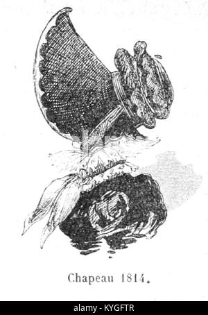 Cette illustration de 1891 d'Albert Robida, "Mesdames nos aîeules", représente la mode française du XIXe siècle, les coutumes sociales et la satire artistique. Banque D'Images