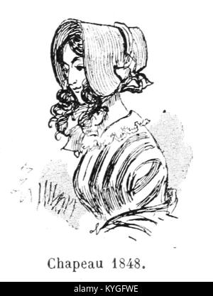 1891 illustration d'Albert Robida de "Mesdames nos aîles", montrant les femmes à la mode du XIXe siècle et les normes sociales et stylistiques de l'époque. Banque D'Images