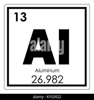 Tableau périodique des éléments chimiques de l'aluminium symbole de la science Banque D'Images