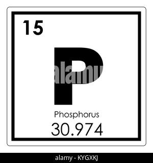 Tableau périodique de l'élément chimique du phosphore symbole de la science Banque D'Images