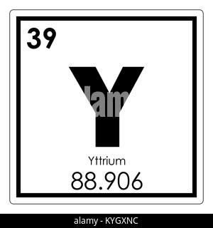 Tableau périodique des éléments chimiques d'Yttrium symbole de la science Banque D'Images