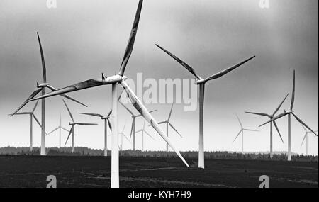 Voir des éoliennes à Whitelee d'éoliennes à East Renfrewshire exploité par Scottish Power, Ecosse, Royaume-Uni Banque D'Images