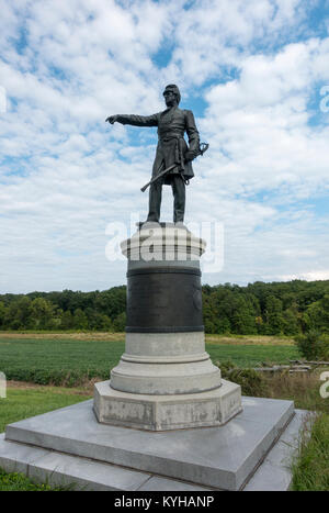 Le brigadier général James Wadsworth Statue, Gettysburg National Military Park, Virginia, United States. Banque D'Images