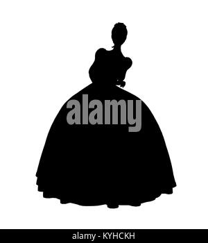 Cendrillon illustration silhouette sur un fond blanc Banque D'Images