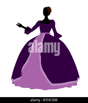 Cendrillon illustration silhouette sur un fond blanc Banque D'Images