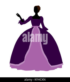 Cendrillon illustration silhouette sur un fond blanc Banque D'Images