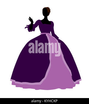 Cendrillon illustration silhouette sur un fond blanc Banque D'Images