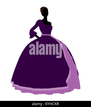 Cendrillon illustration silhouette sur un fond blanc Banque D'Images