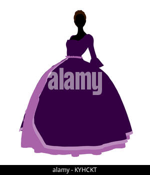 Cendrillon illustration silhouette sur un fond blanc Banque D'Images