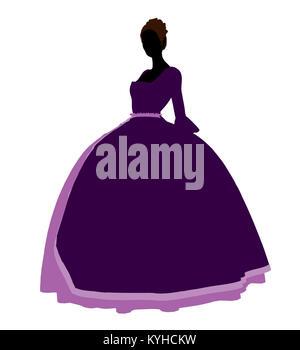 Cendrillon illustration silhouette sur un fond blanc Banque D'Images