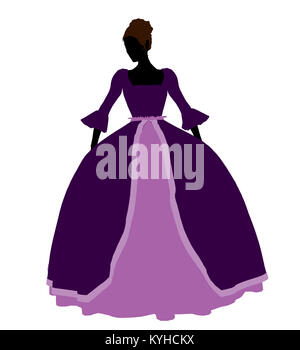 Cendrillon illustration silhouette sur un fond blanc Banque D'Images