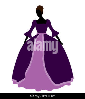 Cendrillon illustration silhouette sur un fond blanc Banque D'Images