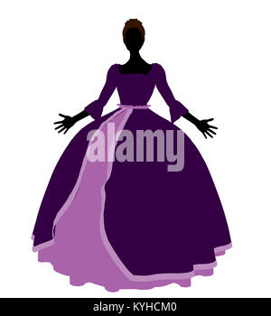 Cendrillon illustration silhouette sur un fond blanc Banque D'Images