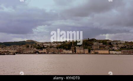 Vue Panoramique Port Rothesay Bay, île de Bute voir Argyle Street du ferry de l'île Royaume Uni Banque D'Images