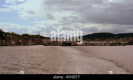 Vue Panoramique Port Rothesay Bay, île de Bute vue depuis le ferry de l'île Royaume Uni Banque D'Images