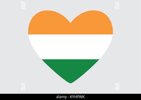 Coeur en couleurs de l'Inde drapeau, vector Illustration de Vecteur