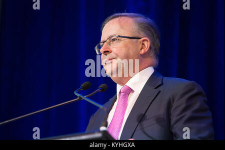 Anthony Albanese lors d'une conférence d'affaires à Melbourne. Banque D'Images