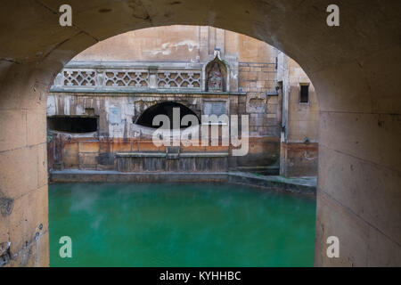 Bains romains, Bath, Somerset, Angleterre, Royaume-Uni Banque D'Images