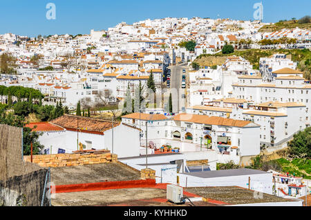 Vue aérienne à Arcos de la Frontera en Andalousie, Espagne Banque D'Images