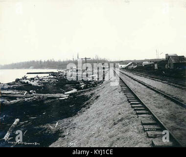 Seattle et Montana de rails de chemin de fer, Port Gardner Bay, Everett, Washington, Octobre 1881 (LAROCHE 141) Banque D'Images