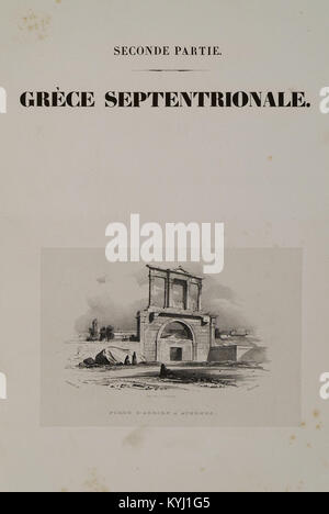 Lithographie d'Otto Magnus von Stackelberg représentant l'Arc d'Hadrien à Athènes, une partie de son travail de 1834 sur le nord de la Grèce. Banque D'Images