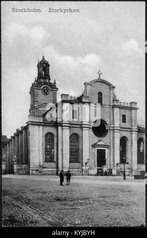 Storkyrkan (église Saint-Nicolas) à Stockholm est montré pour son architecture gothique, son importance historique et son rôle de monument culturel et religieux. Banque D'Images