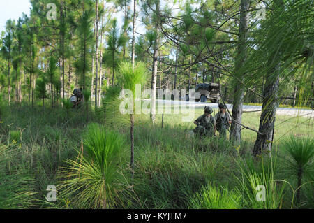 Militaire US Army National Guard training et aider. Banque D'Images