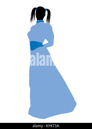 Wendy de Peter Pan illustration silhouette sur un fond blanc Banque D'Images