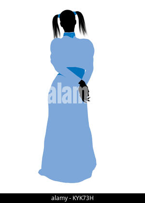 Wendy de Peter Pan illustration silhouette sur un fond blanc Banque D'Images