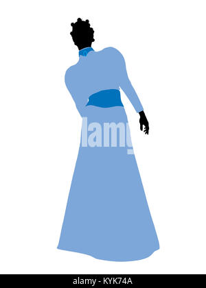 Wendy de Peter Pan illustration silhouette sur un fond blanc Banque D'Images