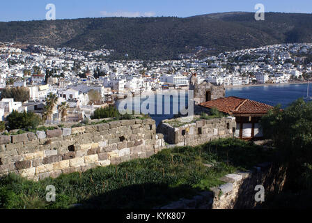 Avis de Bodrum à partir de St Peter's Castle, Turquie Banque D'Images