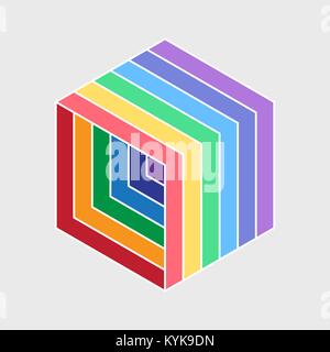 Abstract cubes à rayures forme géométrique. Vecteur coloré pour logo design Illustration de Vecteur