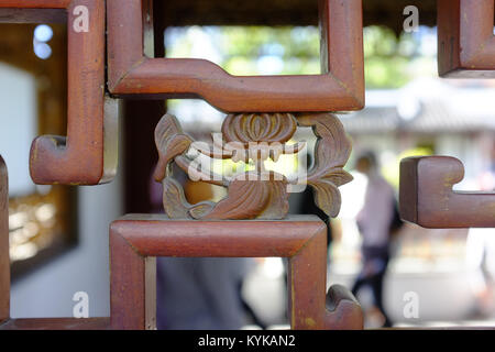 Un détail à l'intérieur du Dr Sun Yat Sen Classical Chinese Gardens à Vancouver, Canada. Banque D'Images